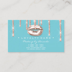 Loyalty Card 6 Punch Makeup Artist Crown Blue Rose