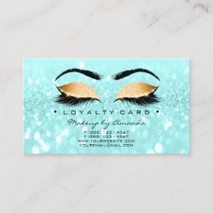 Loyalty Card 6 Punch Makeup Artist Heart Gold Drip