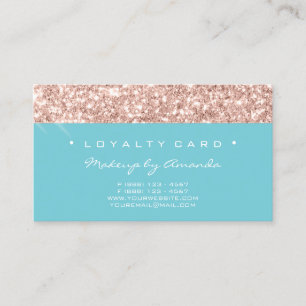 Loyalty Card 6 Punch Makeup Artist Spark Rose Blue