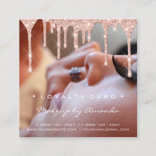 Loyalty Card 6 Punch Makeup Eyelash Photo Drips (Front)