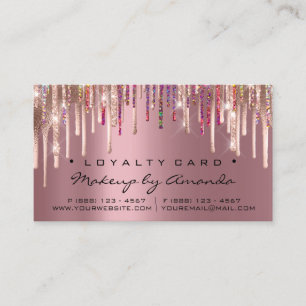 Loyalty Card 6 Punch Makeup Holograph Rose Pink