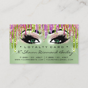 Loyalty Card 6 Punch Makeup Lash Drips Green Eyes