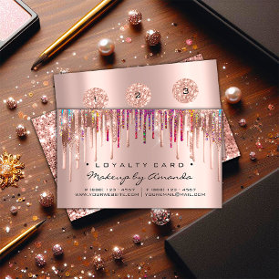 Loyalty Card 6 Punch Makeup Unicorn HolographRose