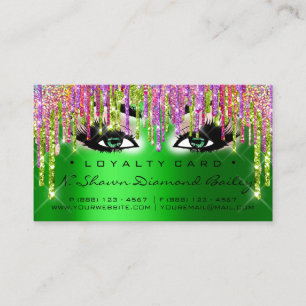 Loyalty Card 6 Punch Makeup VIP Event Green Eyes