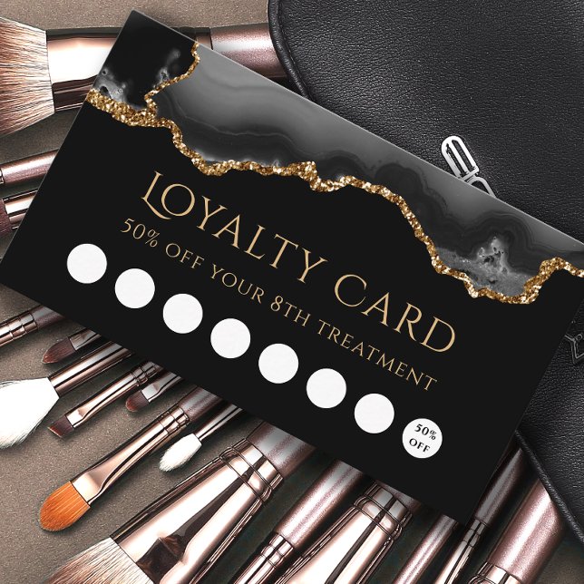 loyalty card black and gold agate (Creator Uploaded)