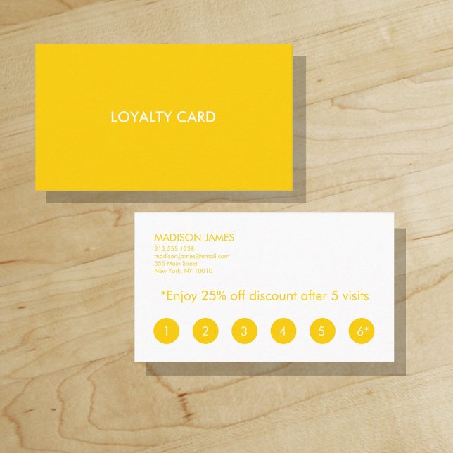 Loyalty Card | Bright Yellow | Golden ("Everyday is abundantly beautiful." 
Sincerely Best Wishes from Lucky Design World)