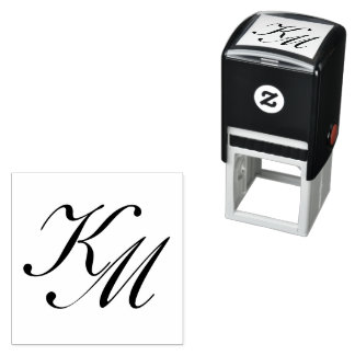 Loyalty Card Business Initial Monogram Script Logo Self-inking Stamp