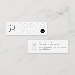Loyalty Card, Elegant script, clean and simple Card