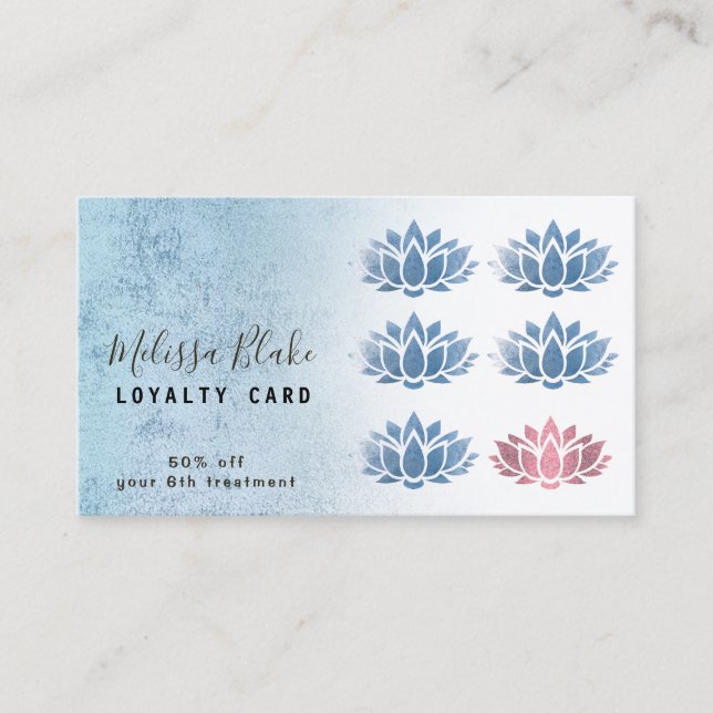 loyalty card faux blue foil lotus logo (Front)