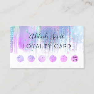 loyalty card FAUX holographic purple