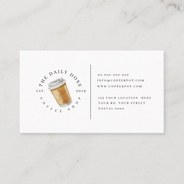 Loyalty card for coffee shop Business Card (Front)