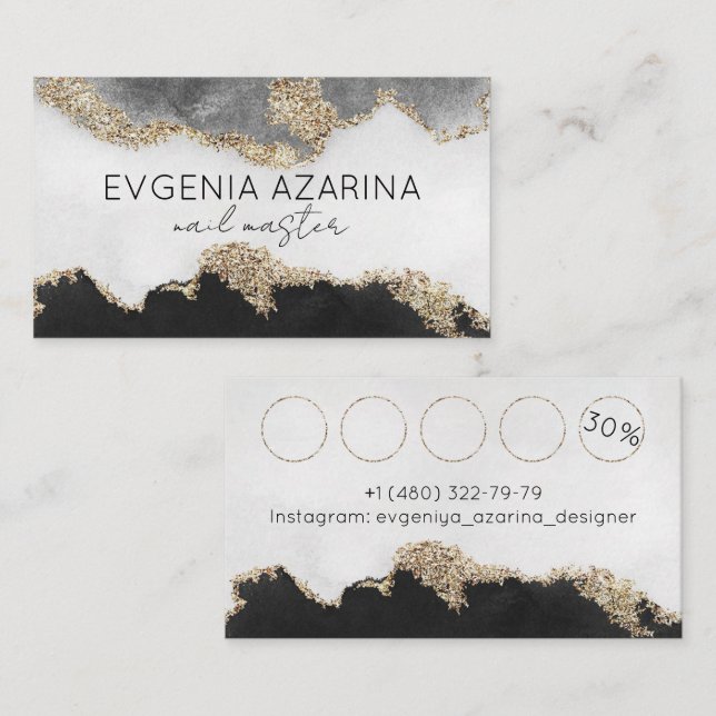 Loyalty Card for Nail Technicians & Beauty Prof (Front/Back)