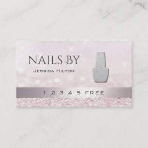 loyalty card glittery bokeh bright nail polish