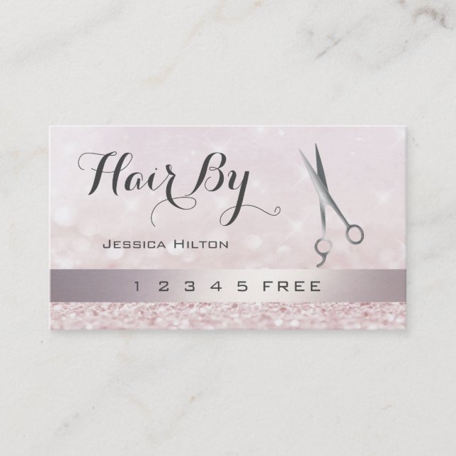 loyalty card glittery bokeh bright scissors (Front)