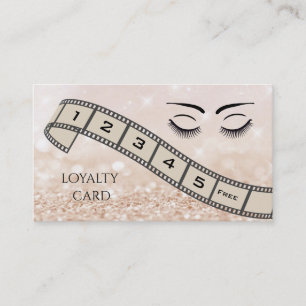 Loyalty card  glittery filmstrip eyelashes eyebrow