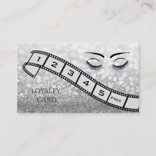 Loyalty card glittery filmstrip eyelashes eyebrow