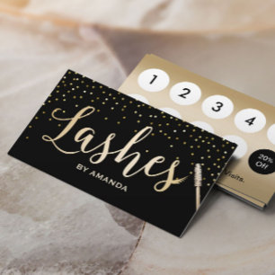 Loyalty Card   Lashes Makeup Artist Black & Gold