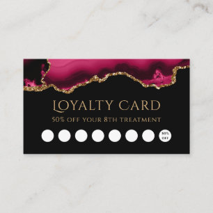 loyalty card magenta and gold agate