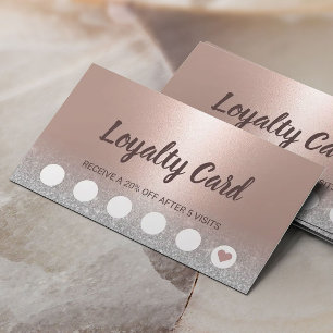 Loyalty Card   Modern Blush Rose Gold Beauty Salon