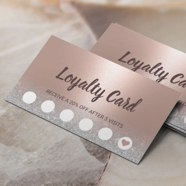 Loyalty Card | Modern Blush Rose Gold Beauty Salon (Creator Uploaded)