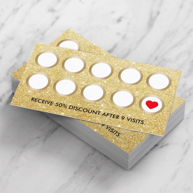 Loyalty Card | Modern Gold Glitter Beauty Salon (Creator Uploaded)
