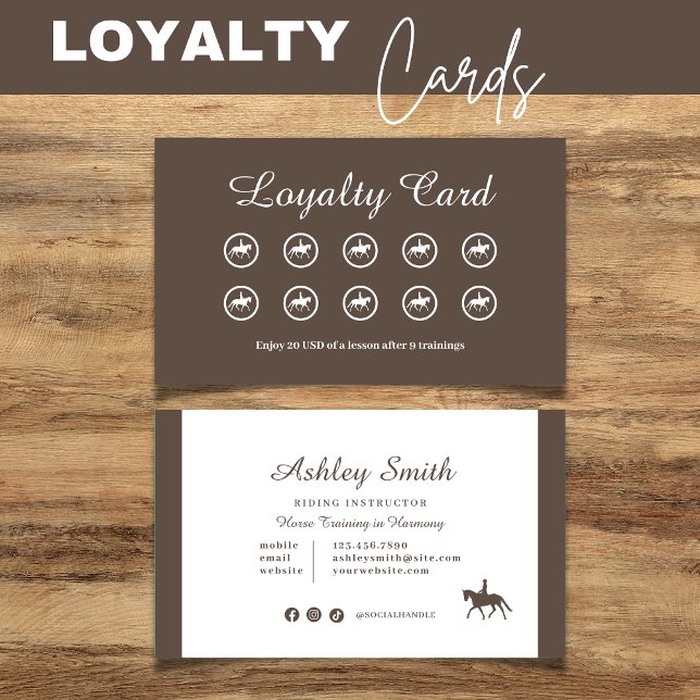Loyalty Card Modern Trendy Horse Training (Modern Trendy Horse Training Loyalty Card)