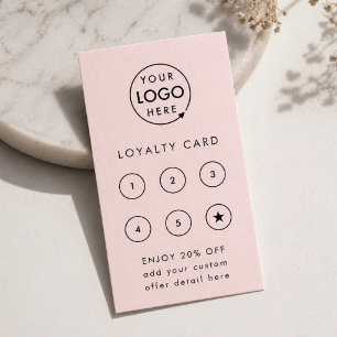 Loyalty Card Pink Business Reward Punch Cards