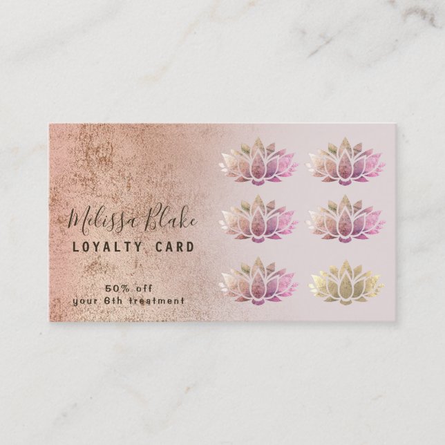 loyalty card rose gold foil lotus logo (Front)