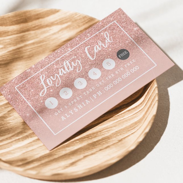 Loyalty card rose gold typography (Creator Uploaded)