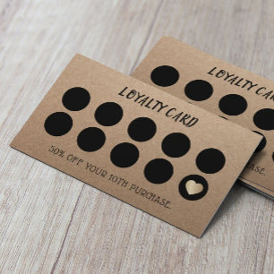 Loyalty Card   Rustic Kraft Handmade Craft