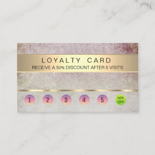 Loyalty Card Salon Makeup Artist Pink gold faux