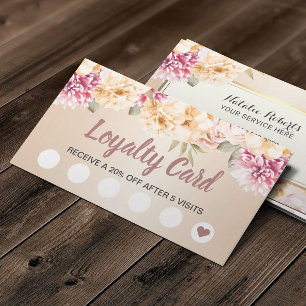Loyalty Card   Vintage Floral Ivory Beauty Salon
