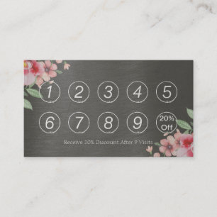 Loyalty Card Vintage Floral Makeup & Hair Stylist