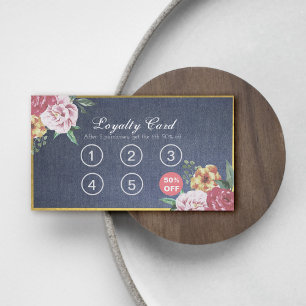 Loyalty Card Vintage Floral Makeup & Hair Stylist