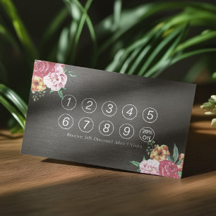 Loyalty Card Vintage Floral Makeup & Hair Stylist