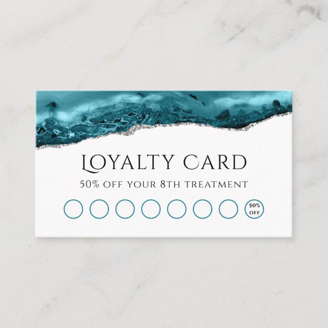 loyalty card watercolor teal agate (Front)