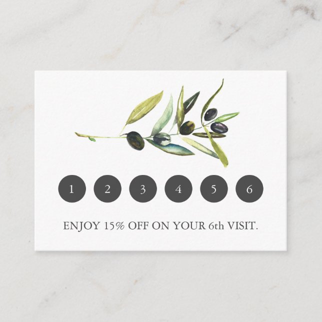 Loyalty Cards for Business Olive Branch (Front)