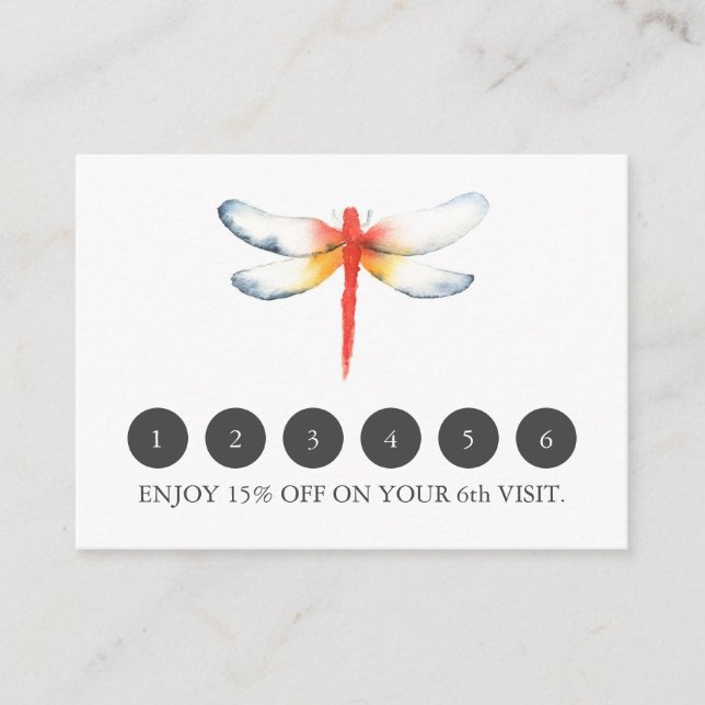 Loyalty Cards for Business Red Dragonfly (Front)