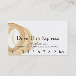 Loyalty Cheltenham Font Coffee Stain Punchcard Card