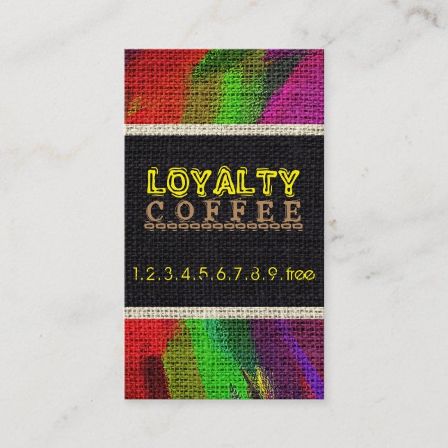 Loyalty Coffee Punch Burlap Look #11 Card (Front)
