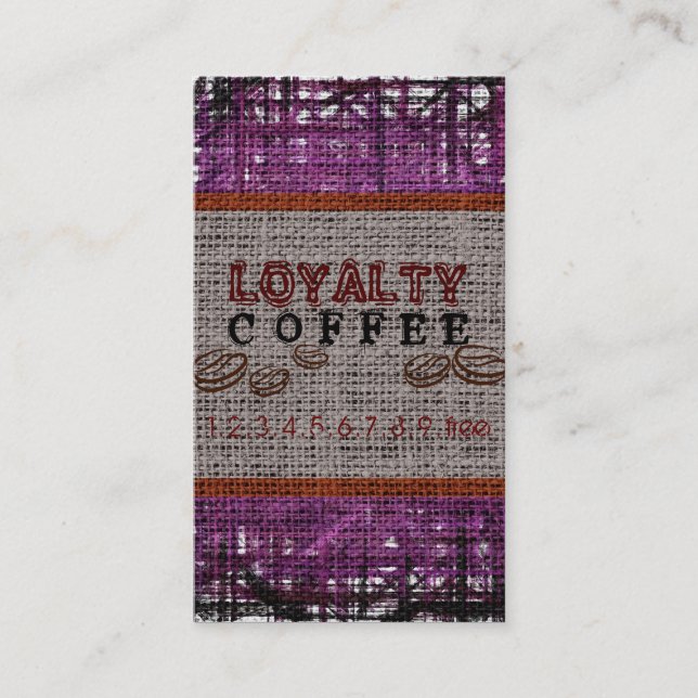 Loyalty Coffee Punch Burlap Look #8 Card (Front)