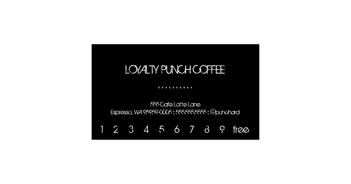 loyalty coffee punch card pack of standard business cards punch business card