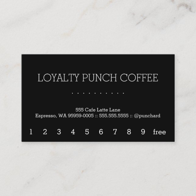 Loyalty Coffee Punch-Card Stymie (Front)