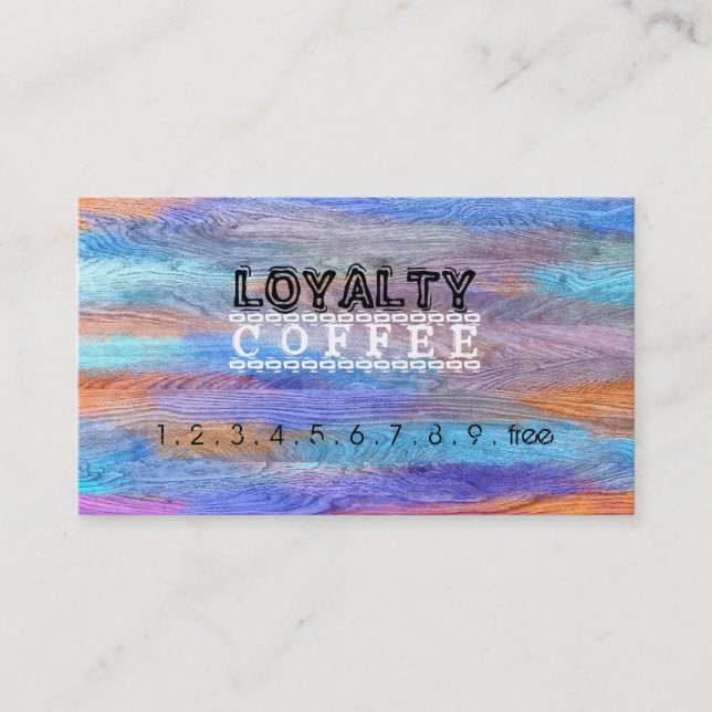 Loyalty Coffee Punch Colourful Modern Wood #15 (Front)