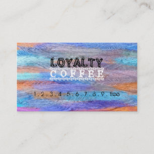 Loyalty Coffee Punch Colourful Modern Wood #15 Card