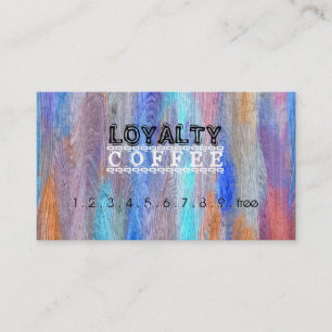 Loyalty Coffee Punch Colourful Modern Wood #16 Card