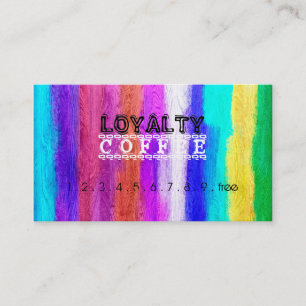 Loyalty Coffee Punch Colourful Modern Wood #17 Card