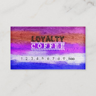 Loyalty Coffee Punch Colourful Modern Wood #19 Card