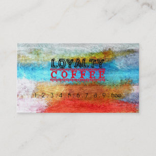 Loyalty Coffee Punch Colourful Modern Wood #23 Card