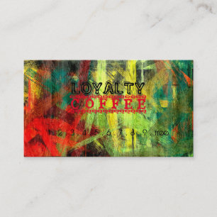 Loyalty Coffee Punch Colourful Modern Wood #2 Card